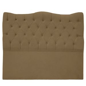 Cabeceira Casal King Size Estofada Para Cama Box Dunas Veludo Cor Capuccino