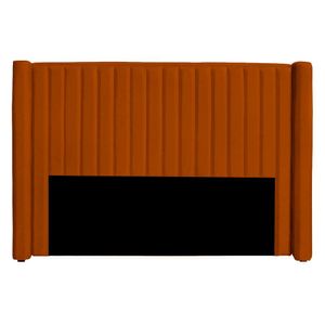Cabeceira Casal Queen Size Estofada Para Cama Box Alicia Veludo Cor Terracota