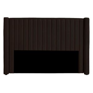 Cabeceira Casal Queen Size Estofada Para Cama Box Alicia Veludo Cor Marrom