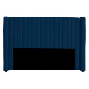 Cabeceira Casal Queen Size Estofada Para Cama Box Alicia Veludo Cor Azul Marinho