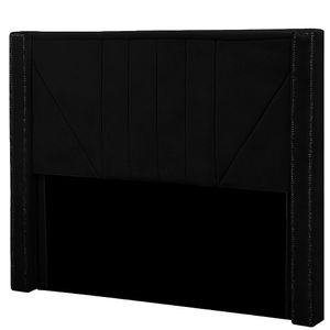 Cabeceira Casal Queen Estofada Para Cama Box Toronto Veludo Cor Preto