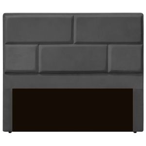 Cabeceira Casal Estofada Para Cama Box Jade Veludo Cor Cinza Chumbo
