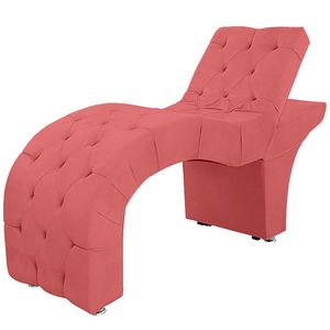 Maca Estofada Capitone Reclinável Julia Para Estetica Facial Sombrancelha E Cílios Suede Cor Rose