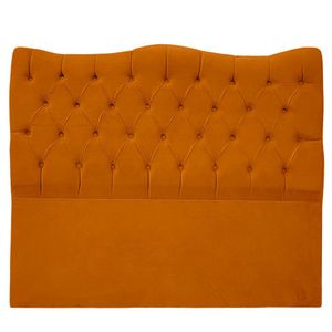 Cabeceira Casal Para Cama Box Estofada Dunas Veludo Cor Terracota
