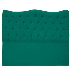 Cabeceira Casal Para Cama Box Estofada Dunas Veludo Cor Verde Esmeralda