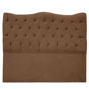 Cabeceira Casal Para Cama Box Estofada Dunas Veludo Cor Marrom