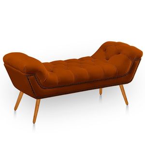 Recamier Estofada Casal Ayla Veludo Cor Terracota