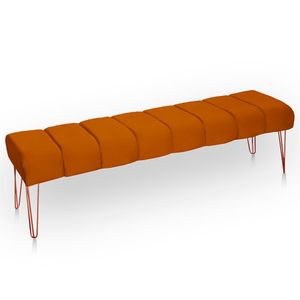 Recamier Estofada Casal King Size Luxo Veludo Cor Terracota