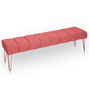 Recamier Estofada Casal King Size Luxo Veludo Cor Rose