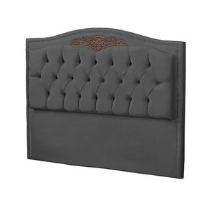 Cabeceira Casal Queen Estofada Para Cama Box Maitê Veludo Cinza Escuro