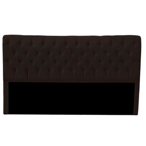Cabeceira Casal Queen Estofada Para Cama Box Glass Veludo Cor Marrom