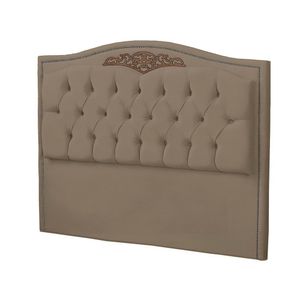 Cabeceira Casal Estofada Para Cama Box Maitê Veludo Cor Capuccino