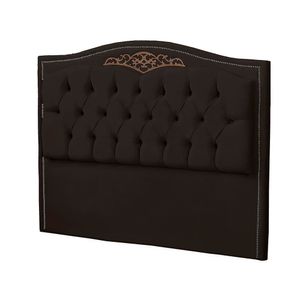 Cabeceira Casal Estofada Para Cama Box Maitê Veludo Cor Marrom