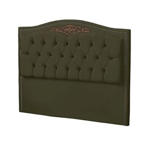 Cabeceira Casal Estofada Para Cama Box Maitê Veludo Cor Chocolate