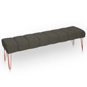 Recamier Estofada Casal Queen Luxo Veludo Cor Tabaco