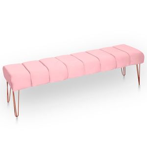 Recamier Estofada Casal Queen Luxo Veludo Cor Rosa Bebe