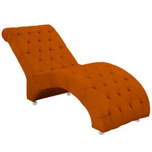Espreguiçadeira Recamier Divã Para Sala E Clínica Veludo Cor Terracota