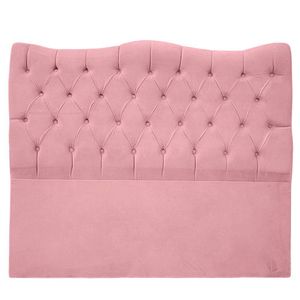 Cabeceira Casal Queen Para Cama Box Estofada Dunas Veludo Cor Rosa Bebe
