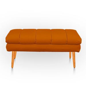 Puff Aparador Estofado Italy Decorativo Veludo Cor Terracota
