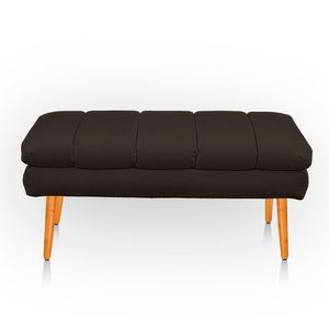 Puff Aparador Estofado Italy Decorativo Veludo Cor Marrom