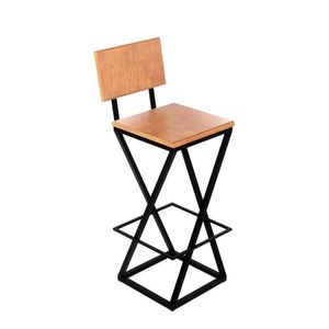 Banqueta Zênite Com Encosto - Preto - Assento Compensado Assento Compensado - 72cm