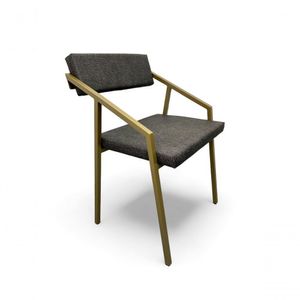 Cadeira Zênite Metalon Dourado Cinza