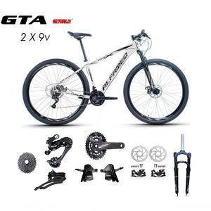 Bicicleta Aro 29 Alfameq Afx Kit 2x9 Gta Sunrun Freio Disco K7 11/36 Pedivela 24/38d Garfo Com Trava - Branco