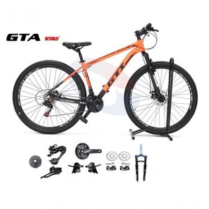 Bicicleta Aro 29 Gti Roma Kit 2x9 Gta Sunrun Freio Disco K7 11/36 Pedivela 24/38d Garfo Com Trava - Laranja/preto Tam.17