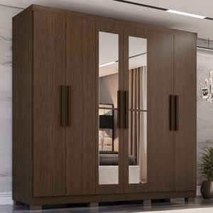 Guarda Roupa Casal 6 Porta Espelho Sevilha Prime Imop Móveis Cacau