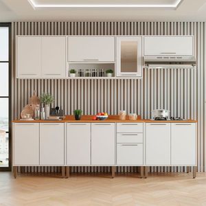 Cozinha Compacta Cooktop 12 Portas 2 Gavetas Paris Sallêto Branco