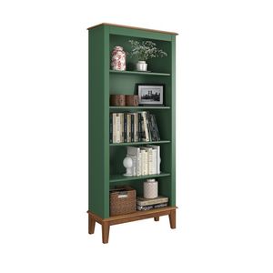 Estante De Madeira Maciça 4 Prateleiras Verde