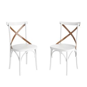 Conjunto 2 Cadeiras De Madeira Maciça Apaixone X Branco