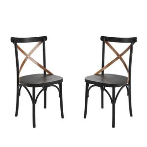 Conjunto 2 Cadeiras De Madeira Maciça Apaixone X Preto