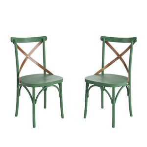 Conjunto 2 Cadeiras De Madeira Maciça Apaixone X Verde