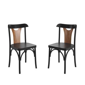 Conjunto 2 Cadeiras De Madeira Maciça Apaixone Y Preto