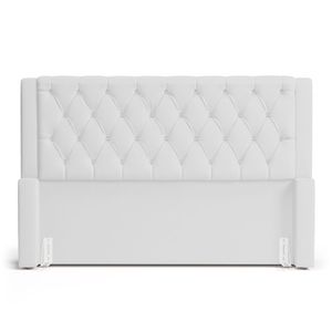 Cabeceira E Calçadeira Báu Queen Size Atena 160cm Capitonê Sintético Branco - Desk Design