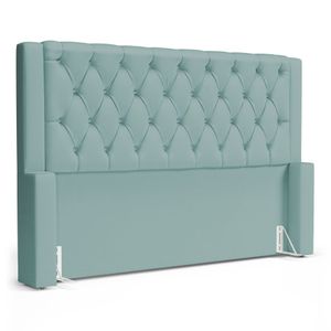 Cabeceira Atena Para Cama Box Queen Size 160cm Capitonê Com Frame Veludo Acqua - Desk Design