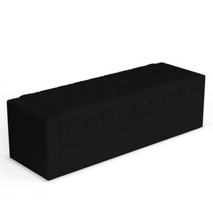 Calçadeira Báu Casal Padrão Atena 140cm Capitonê Sintético Preto - Desk Design