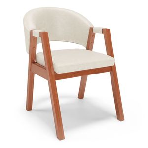 Cadeira De Jantar E Living Anisha Estofada Couríssimo Bege - Desk Design