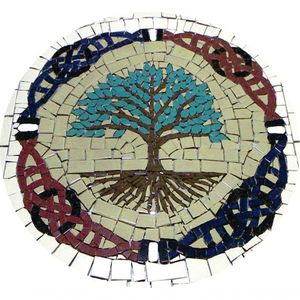 Mosaico árvore Da Vida E Do Conhecimento Celta I Cerâmica Tamanho 80cm