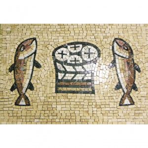 Mosaico Religioso Milagre Da Multiplicação De Paes E Peixes