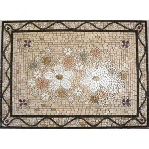 Mandala Mosaico Floral Festoni In Fiori Bianchi Ii Tamanho 90x130cm