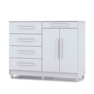 Cômoda Sapateira Sirius 2 Portas 5 Gavetas Cor:branco