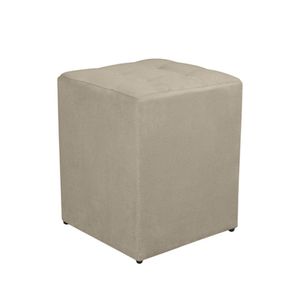 Puff Quadrado Decorativo Suede Bege