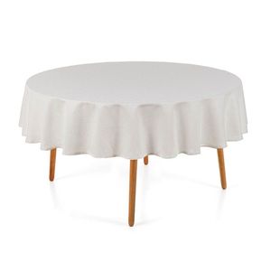Toalha De Mesa Sempre Limpa Jacquard Redonda 6 Lugares 178rd Caetano Branco
