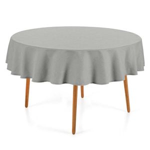 Toalha De Mesa Sempre Limpa Jacquard Redonda 6 Lugares 178rd Herbare Prata