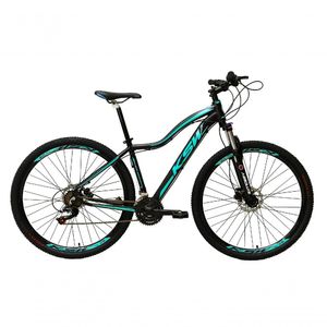Bicicleta Feminina Aro 29 Ksw Mwza Alumínio 24v Câmbios Shimano Garfo Com Trava No Ombro - Preto/azul Tam.15