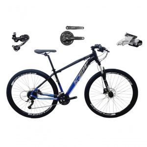 Bicicleta Aro 29 Ksw Xlt Câmbio Traseiro Shimano Deore E Altus 27v Freio Hidráulico Garfo Trava - Preto/azul Tam.15