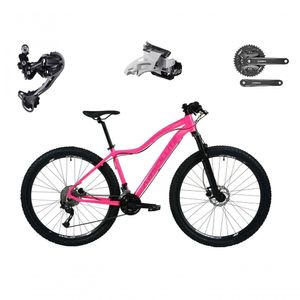 Bicicleta Aro 29 Absolute Hera Feminina Shimano Deore E Altus 27v Hidráulicos Garfo Trava - Rosa Tam.17