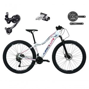Bicicleta Aro 29 Absolute Hera Feminina Shimano Deore E Altus 27v Hidráulicos Garfo Trava - Branco Tam.15